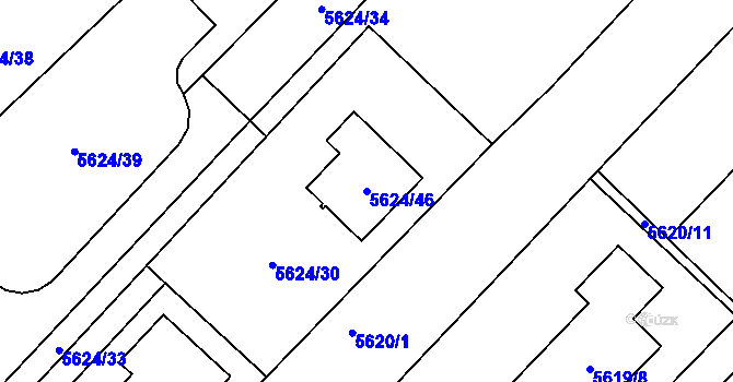 Parcela st. 5624/46 v KÚ Mělník, Katastrální mapa