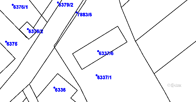 Parcela st. 6337/6 v KÚ Mělník, Katastrální mapa