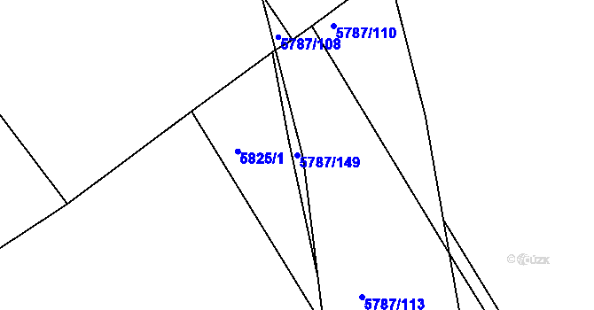 Parcela st. 5787/149 v KÚ Mělník, Katastrální mapa