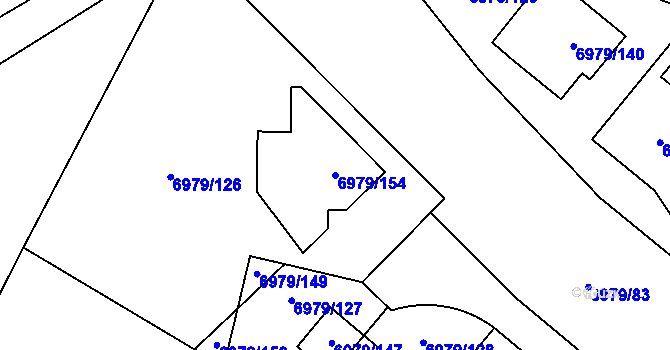 Parcela st. 6979/154 v KÚ Mělník, Katastrální mapa