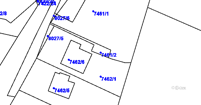 Parcela st. 7461/2 v KÚ Mělník, Katastrální mapa