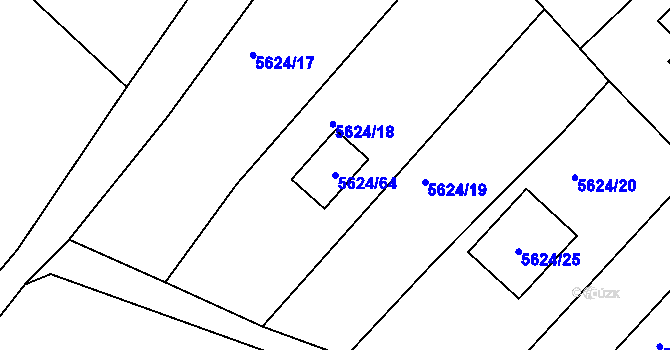 Parcela st. 5624/64 v KÚ Mělník, Katastrální mapa