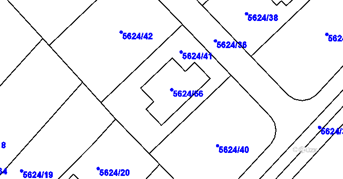 Parcela st. 5624/66 v KÚ Mělník, Katastrální mapa