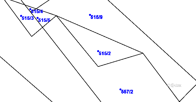 Parcela st. 515/2 v KÚ Vehlovice, Katastrální mapa