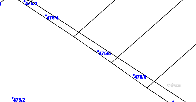 Parcela st. 475/5 v KÚ Vehlovice, Katastrální mapa