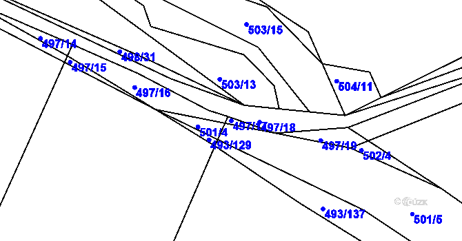 Parcela st. 497/17 v KÚ Vehlovice, Katastrální mapa