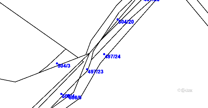 Parcela st. 497/24 v KÚ Vehlovice, Katastrální mapa