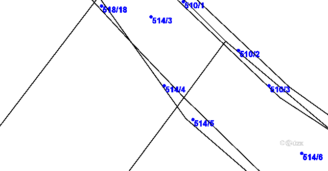 Parcela st. 514/4 v KÚ Vehlovice, Katastrální mapa