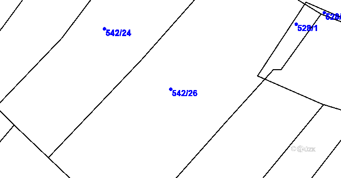 Parcela st. 542/26 v KÚ Vehlovice, Katastrální mapa