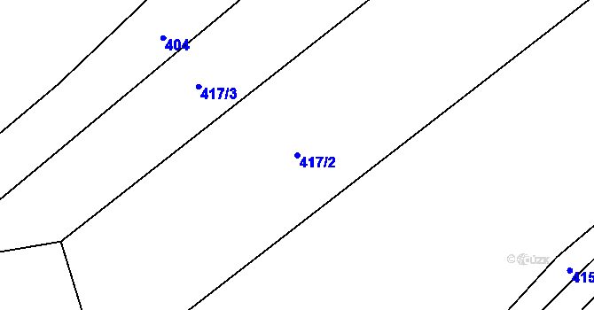 Parcela st. 417/2 v KÚ Korno, Katastrální mapa