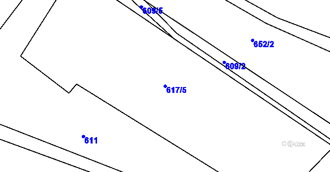 Parcela st. 617/5 v KÚ Korno, Katastrální mapa