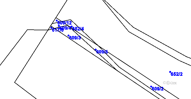 Parcela st. 609/5 v KÚ Korno, Katastrální mapa