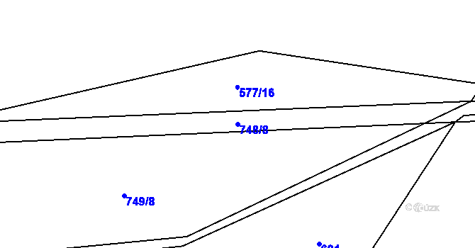 Parcela st. 748/8 v KÚ Korno, Katastrální mapa