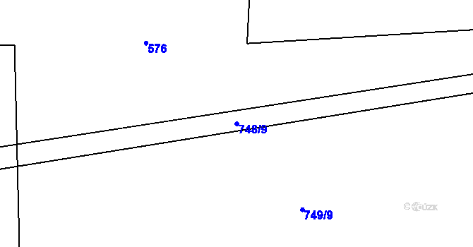 Parcela st. 748/9 v KÚ Korno, Katastrální mapa