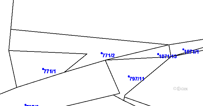 Parcela st. 771/2 v KÚ Měňany, Katastrální mapa