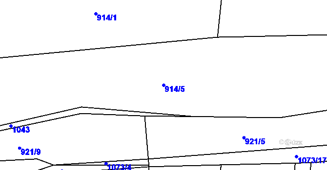 Parcela st. 914/5 v KÚ Měňany, Katastrální mapa