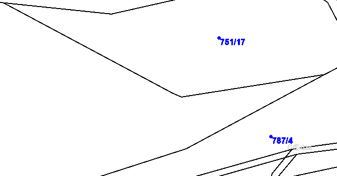 Parcela st. 751/19 v KÚ Měňany, Katastrální mapa