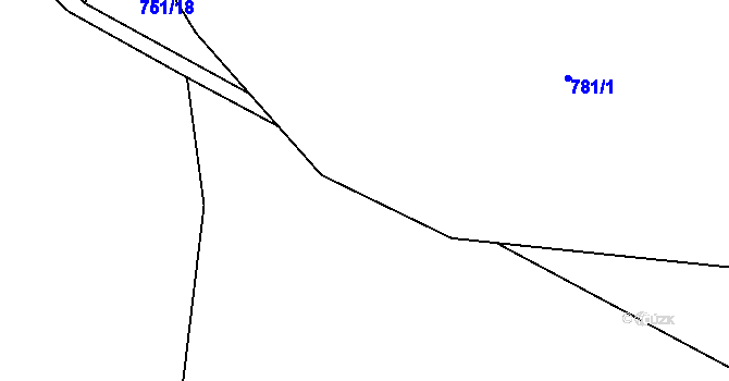Parcela st. 781/6 v KÚ Měňany, Katastrální mapa