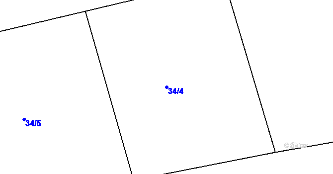 Parcela st. 34/4 v KÚ Tobolka, Katastrální mapa