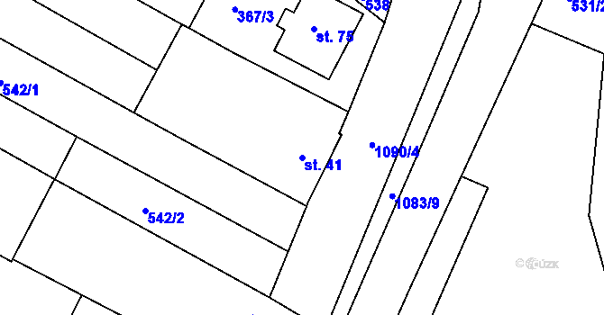 Parcela st. 41 v KÚ Menhartice, Katastrální mapa