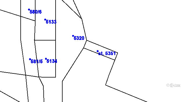 Parcela st. 5351 v KÚ Menhartice, Katastrální mapa