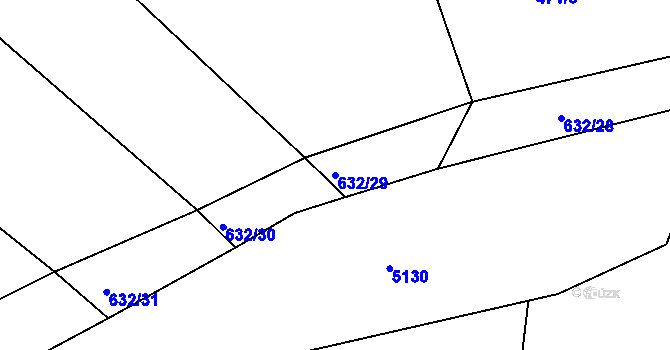 Parcela st. 632/29 v KÚ Menhartice, Katastrální mapa