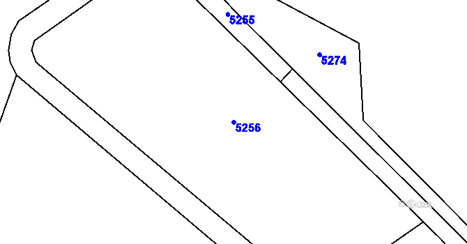 Parcela st. 5256 v KÚ Menhartice, Katastrální mapa