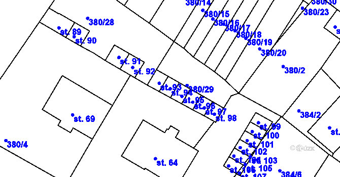 Parcela st. 94 v KÚ Menhartice, Katastrální mapa