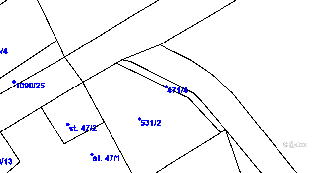 Parcela st. 471/4 v KÚ Menhartice, Katastrální mapa