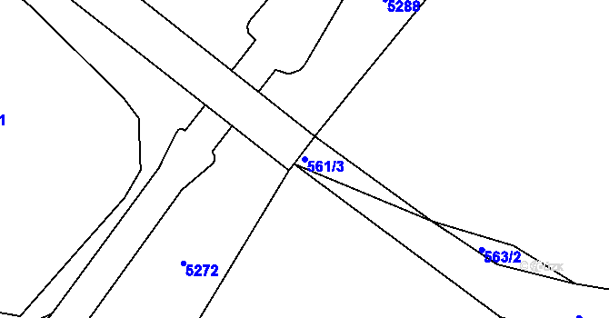 Parcela st. 561/3 v KÚ Menhartice, Katastrální mapa