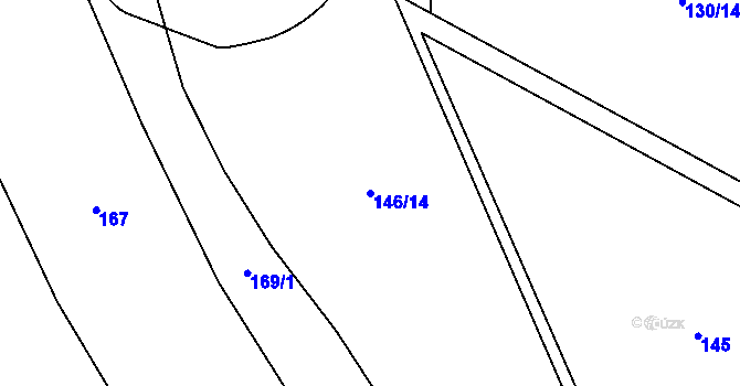 Parcela st. 146/14 v KÚ Bydžovská Lhotka, Katastrální mapa