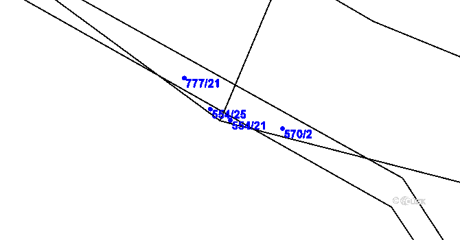 Parcela st. 554/21 v KÚ Měník u Nového Bydžova, Katastrální mapa