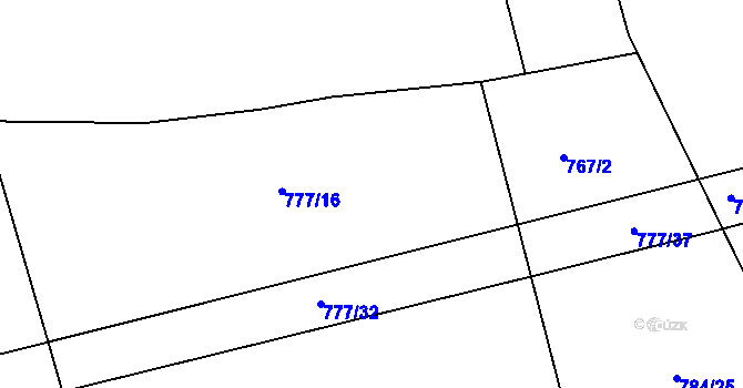 Parcela st. 777/17 v KÚ Měník u Nového Bydžova, Katastrální mapa