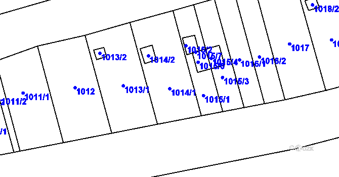 Parcela st. 1014/1 v KÚ Měnín, Katastrální mapa