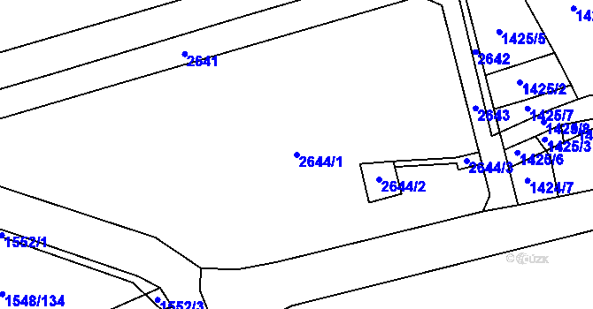 Parcela st. 2644/1 v KÚ Měnín, Katastrální mapa
