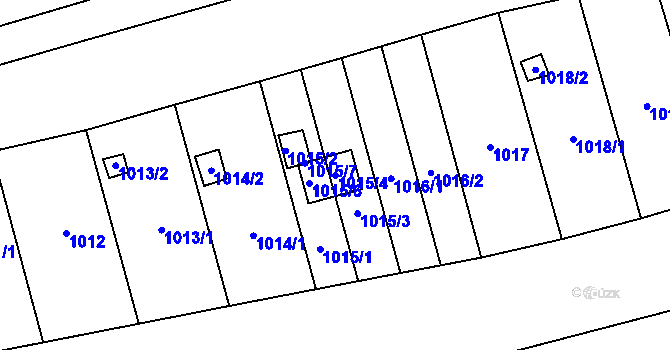 Parcela st. 1015/4 v KÚ Měnín, Katastrální mapa