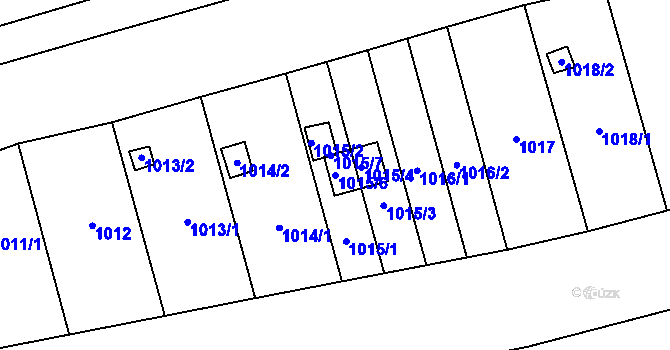 Parcela st. 1015/6 v KÚ Měnín, Katastrální mapa
