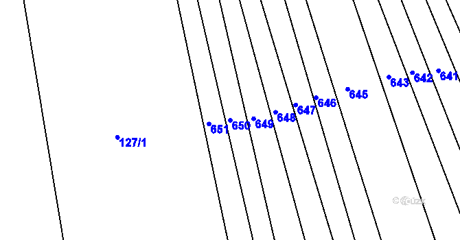 Parcela st. 650 v KÚ Mentour, Katastrální mapa