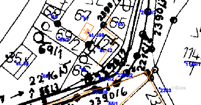 Parcela st. 42 v KÚ Merboltice, Katastrální mapa