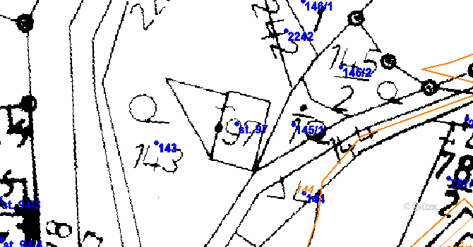 Parcela st. 97 v KÚ Merboltice, Katastrální mapa