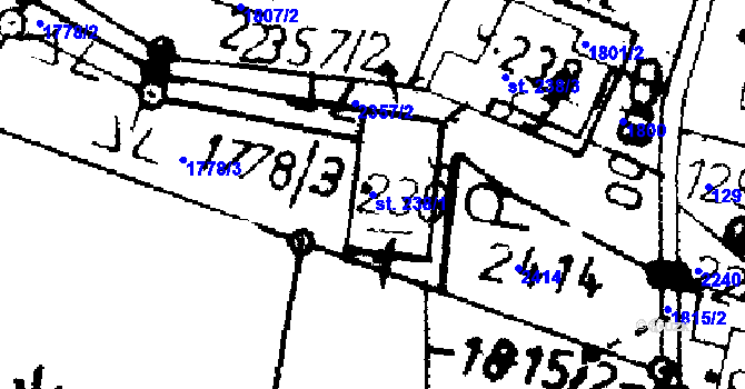 Parcela st. 238/1 v KÚ Merboltice, Katastrální mapa