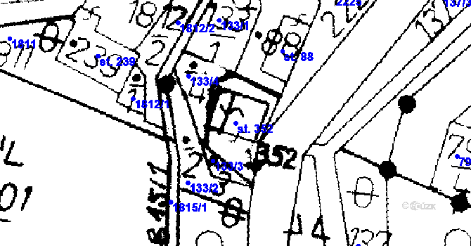 Parcela st. 352 v KÚ Merboltice, Katastrální mapa