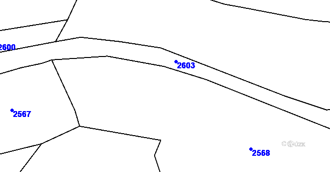 Parcela st. 1/2 v KÚ Merboltice, Katastrální mapa