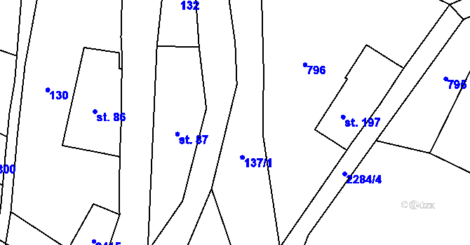 Parcela st. 127/3 v KÚ Merboltice, Katastrální mapa