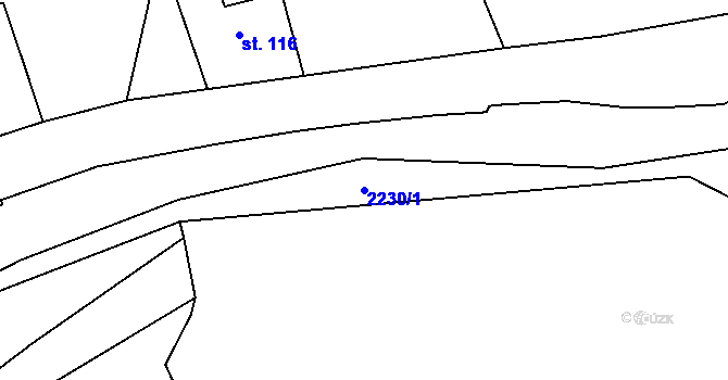 Parcela st. 2230/1 v KÚ Merboltice, Katastrální mapa