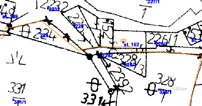 Parcela st. 2392 v KÚ Merboltice, Katastrální mapa