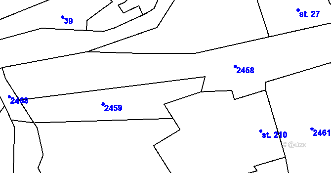 Parcela st. 2214/4 v KÚ Merboltice, Katastrální mapa