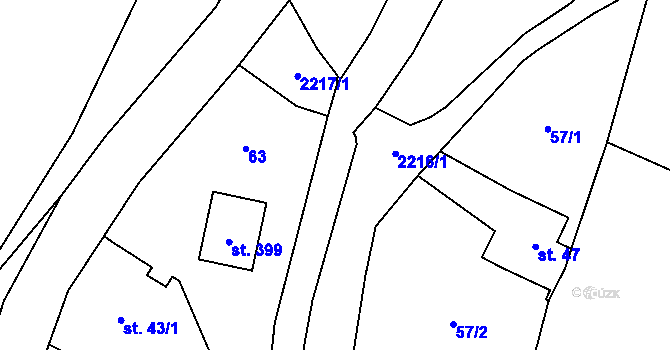 Parcela st. 2390/5 v KÚ Merboltice, Katastrální mapa