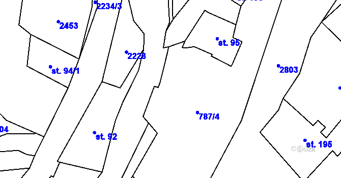 Parcela st. 138/1 v KÚ Merboltice, Katastrální mapa