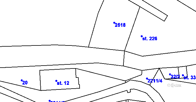 Parcela st. 2234/4 v KÚ Merboltice, Katastrální mapa